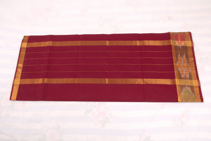 Traditional Venkatagiri cotton saree with ikat print border