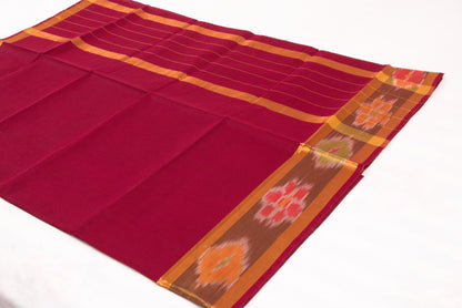 Lightweight Venkatagiri cotton saree with ikat border 