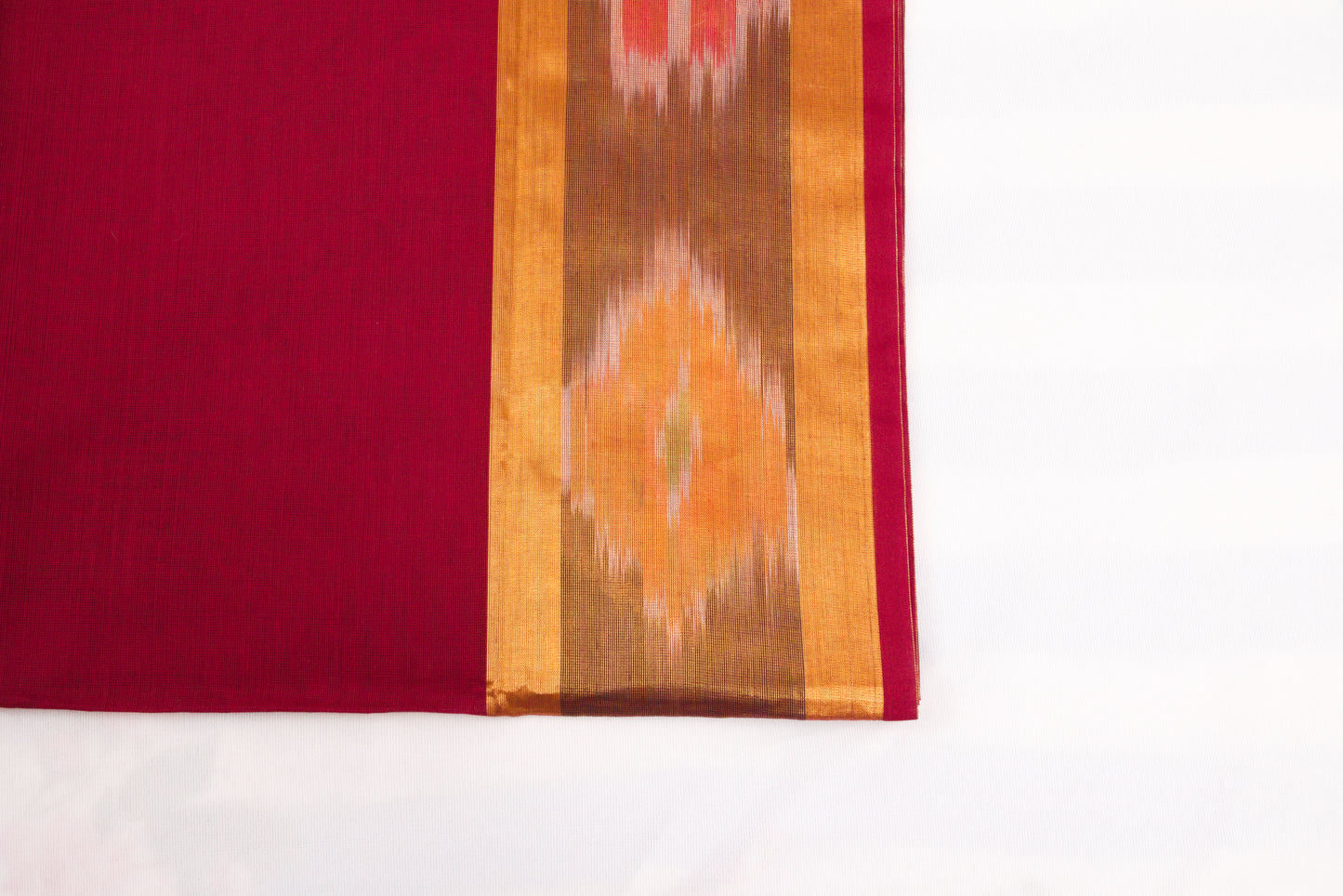 South Indian Venkatagiri cotton saree with ikat border