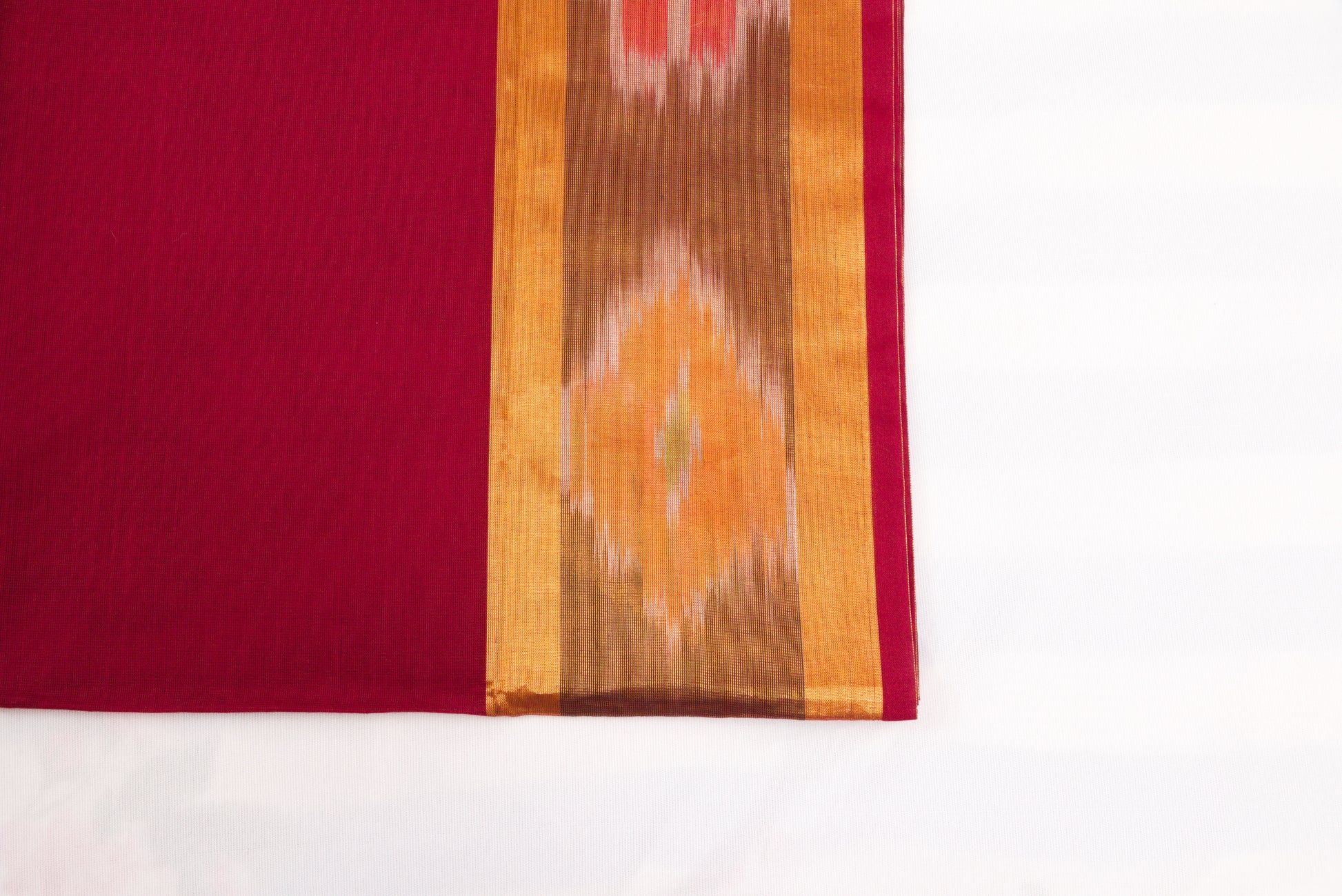 South Indian Venkatagiri cotton saree with ikat border