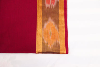 South Indian Venkatagiri cotton saree with ikat border