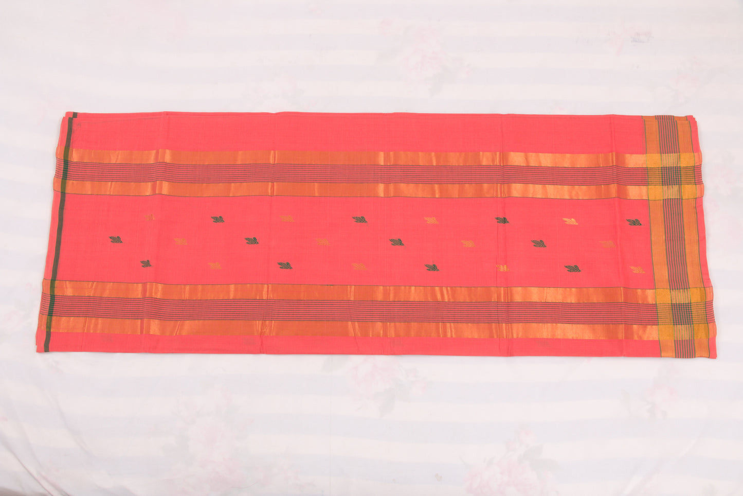 Handwoven Venkatagiri cotton saree with bhutta design 