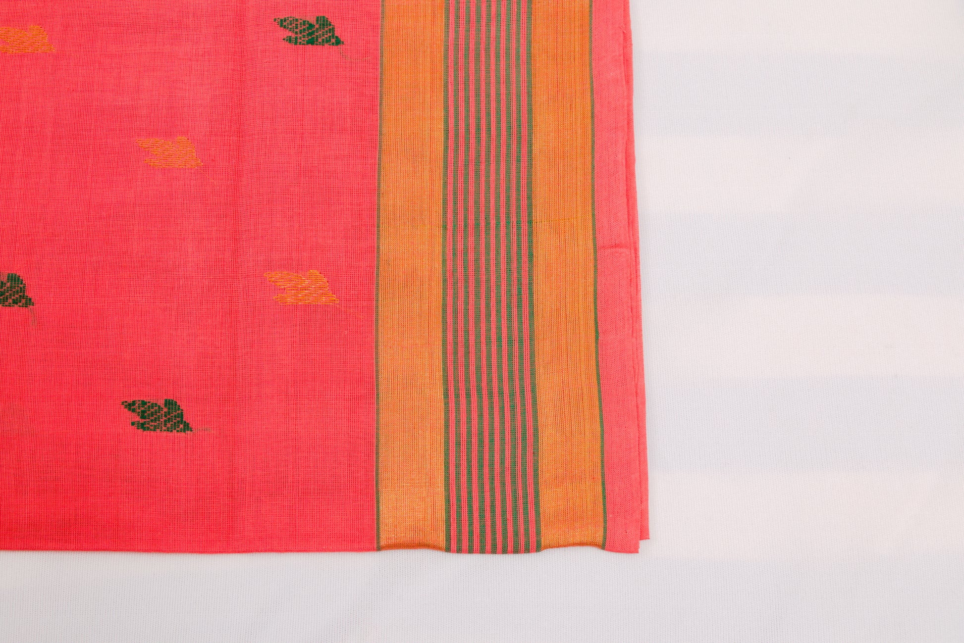 South Indian Venkatagiri cotton saree with dotted bhutta design
