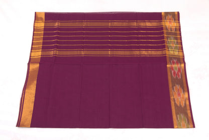 Soft cotton Venkatagiri saree with ikat border