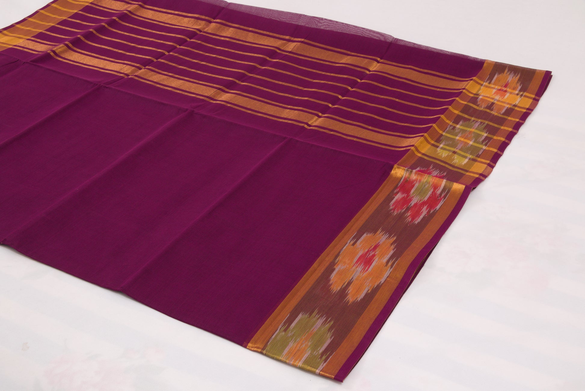 Elegant Venkatagiri cotton saree with ikat border  