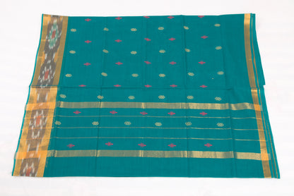 Lightweight Venkatagiri cotton saree with colorful bhutta detailing 