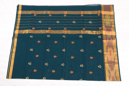 Elegant Venkatagiri cotton saree with multicolor bhutta motifs 