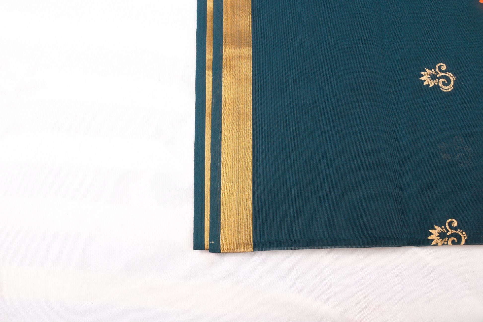 South Indian Venkatagiri cotton saree with bhutta design 