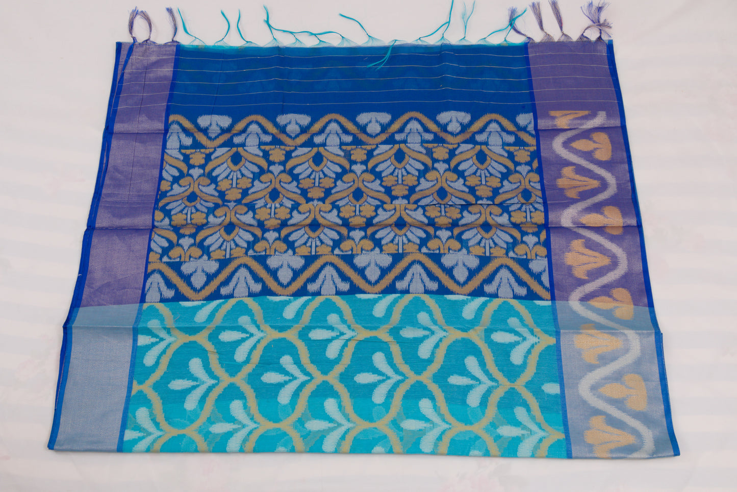 Designer Ikat saree with and intricate pallu patterns 