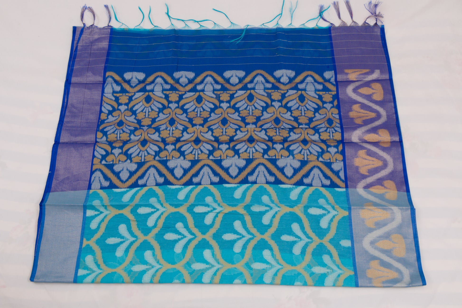 Designer Ikat saree with and intricate pallu patterns 