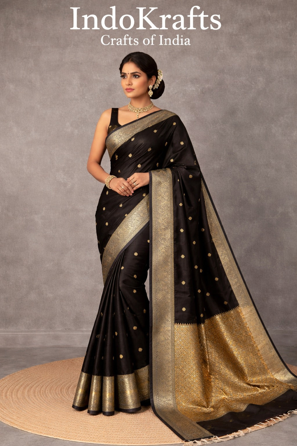 Premium semi Katan silk saree highlighting craftsmanship and texture