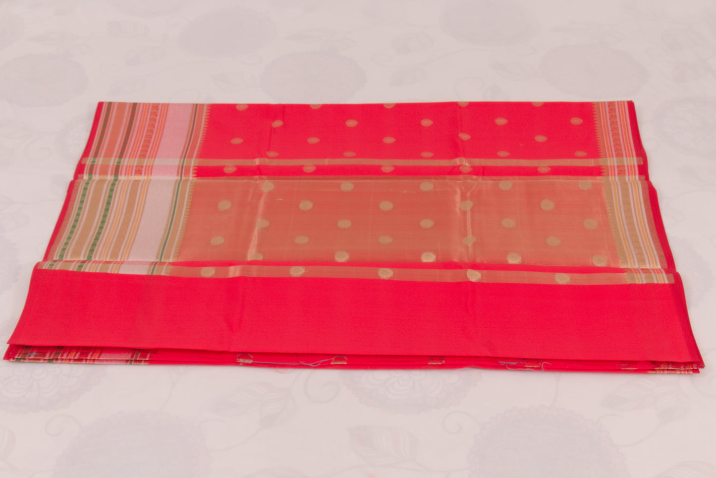 Banarasi Semi Katan Soft Sarees – Cool Red – Katan Silk Sarees – Zari work -Bhutta Design - Perfect for all occasions – P000401