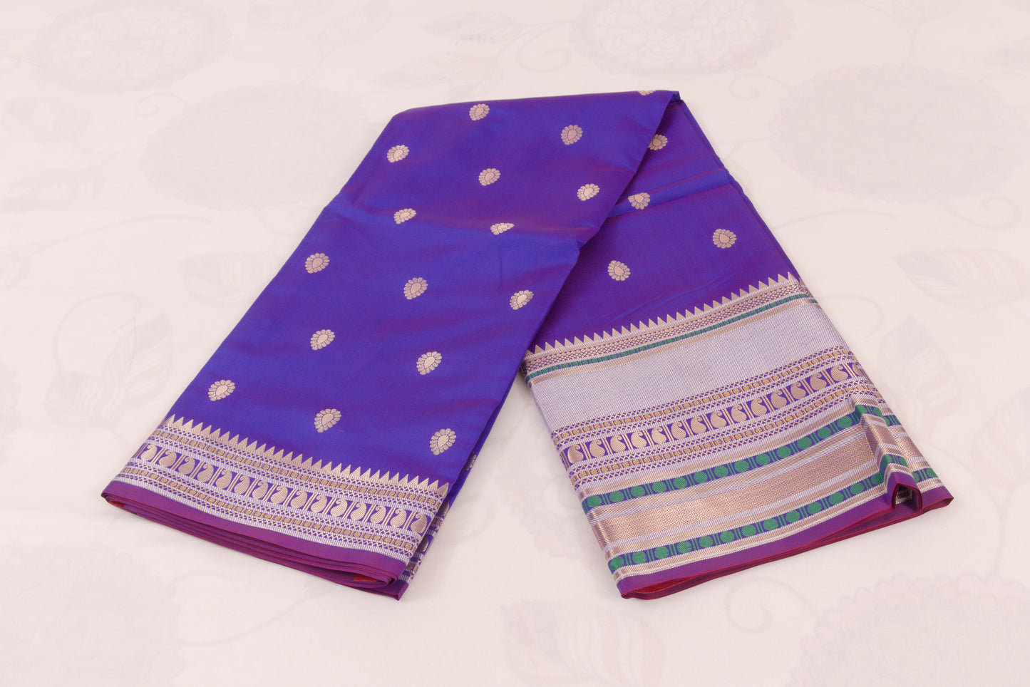 Banarasi Semi Katan Soft Sarees – Daisy Bush – Katan Silk Sarees – Zari work -Bhutta Design - Perfect for all occasions – P000403