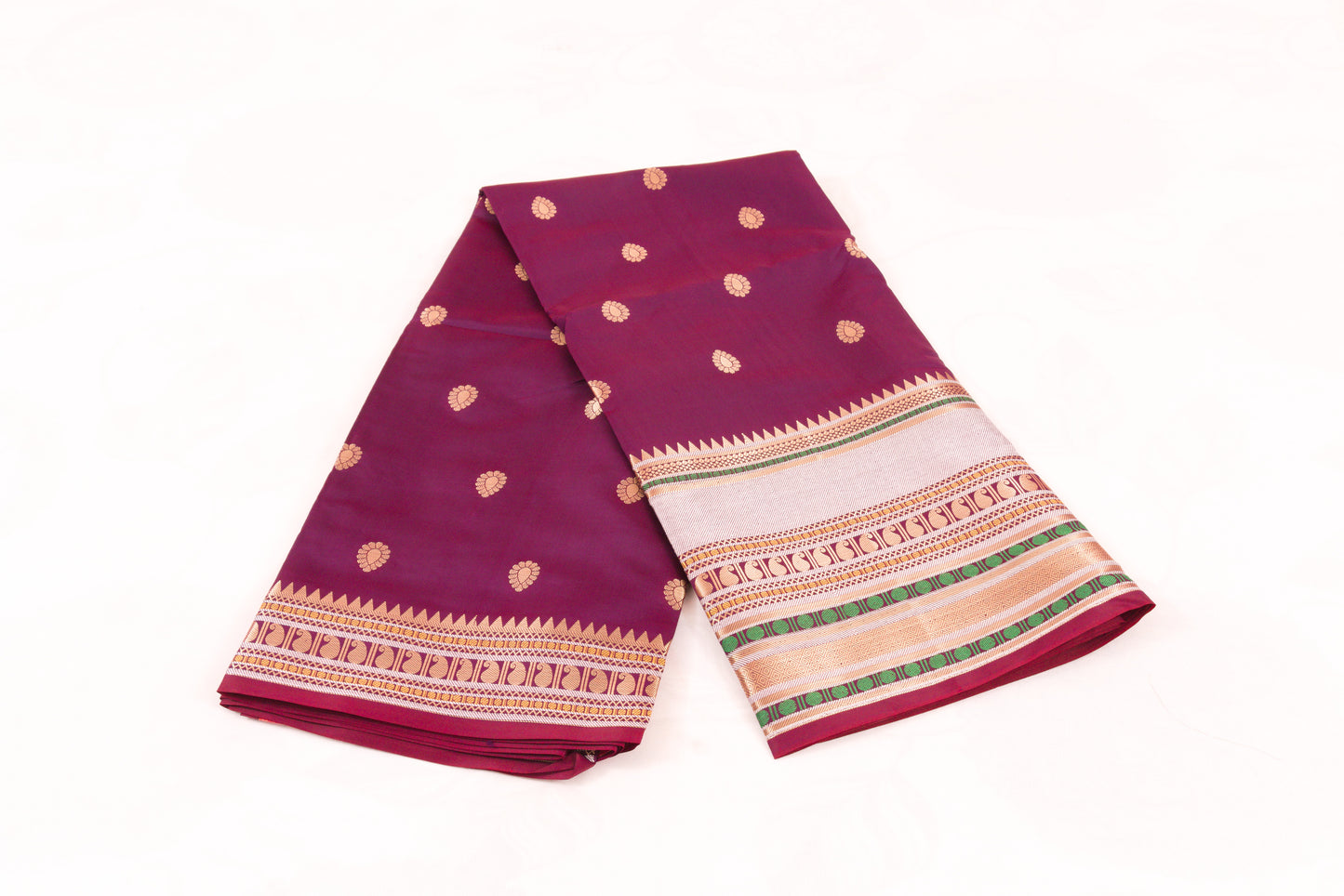 Banarasi Semi Katan Soft Sarees – Dark Raspberry – Katan Silk Sarees – Zari work -Bhutta Design - Perfect for all occasions – P000405