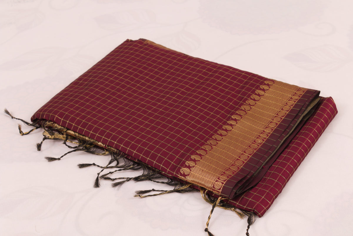 Soft Banarasi Semi Katan saree crafted with intricate gold zari weaving, traditional motifs, and classic Banarasi craftsmanship