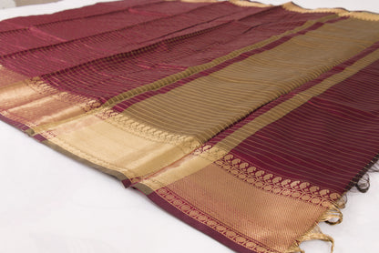  Traditional Banarasi Semi Katan soft saree with shimmering gold zari buti pattern and coordinated blouse fabric