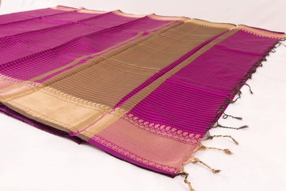 Banarasi Semi Katan Soft Sarees – Red Violet – Katan Silk Sarees – Gold zari weaving all over New Check pettern designs - P000410