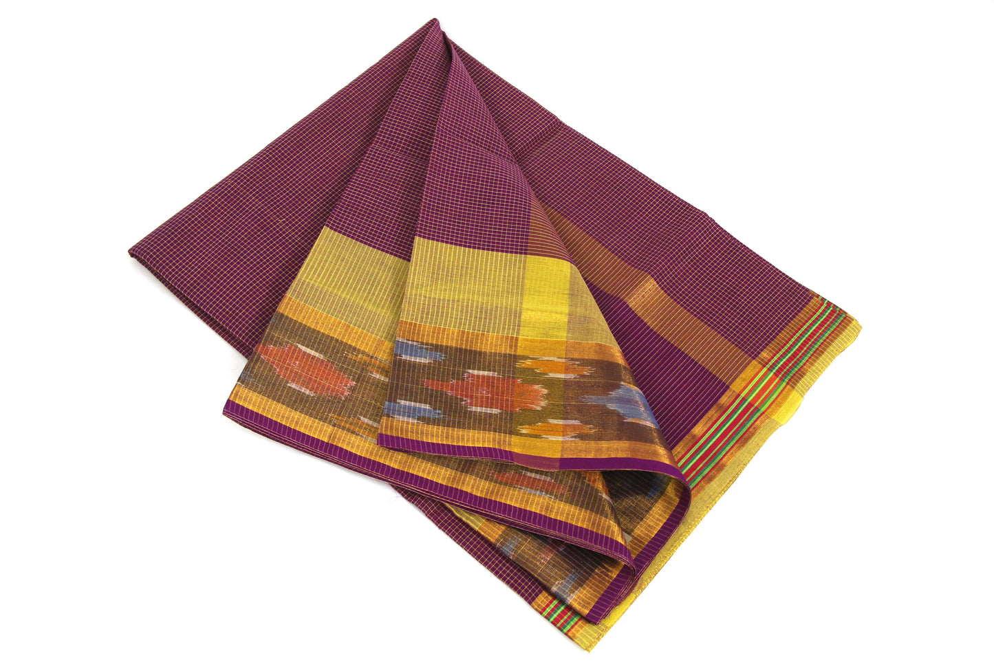 Venkatagiri Ikat Cotton Sarees with Pochampally Ikat border – 100% Cotton Sarees – Perfect for all occasions – P000234