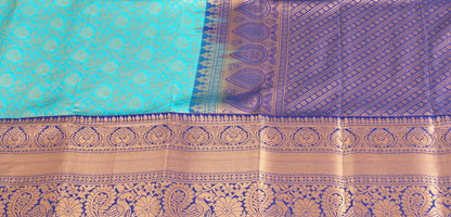 Dharmavaram Pattu Silk Saree – Art Silk -Big border – Kadiyal Kuttu – Zari brocade saree - P00112